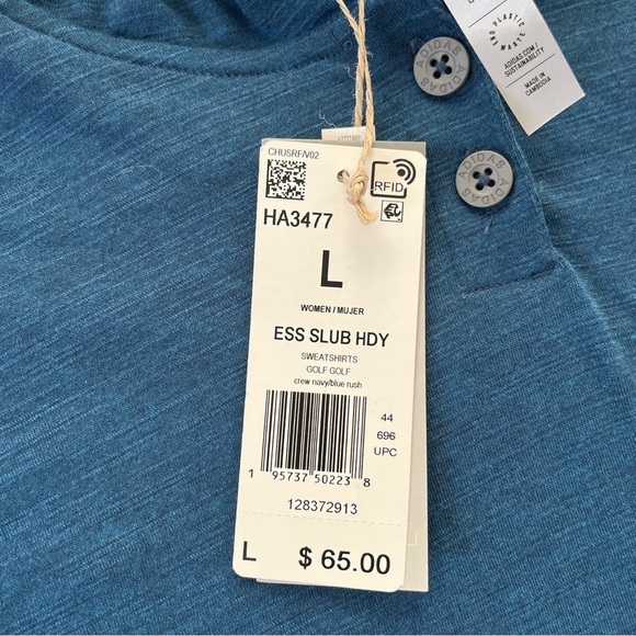 Adidas Women's Standard Essentials Slub Navy Blue West Bend EmbroideredSz L *N14 - Picture 4 of 5